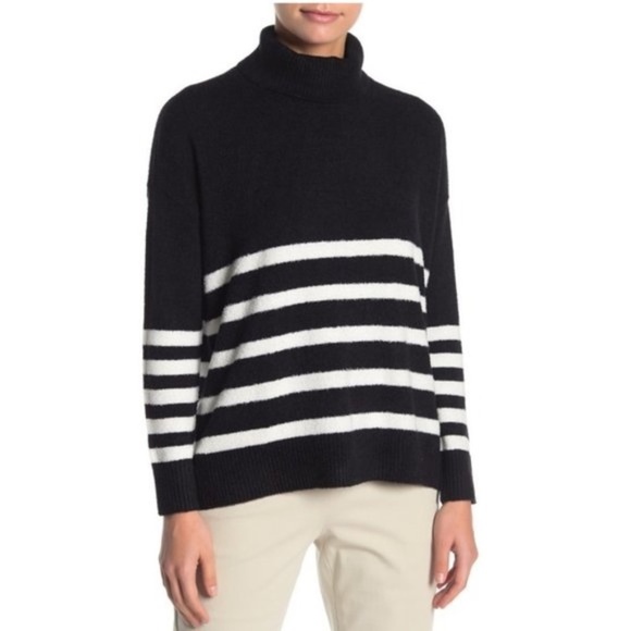 Vince Camuto Stripe Turtleneck Sweater (Petite) - Picture 1 of 5